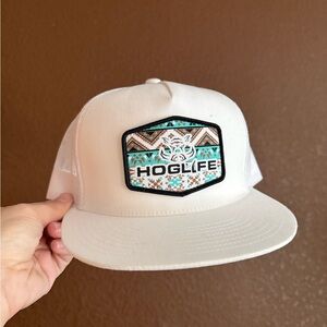 The Classic hog life teal White Mesh Cap